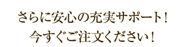 さらに安心の充実サポート！今すぐご注文ください！
