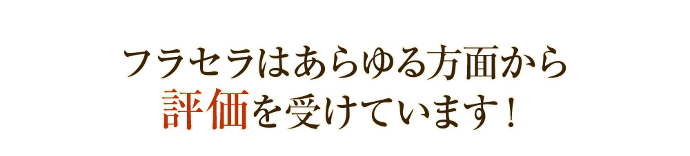 フラセラはあらゆる方面から評価を受けています！